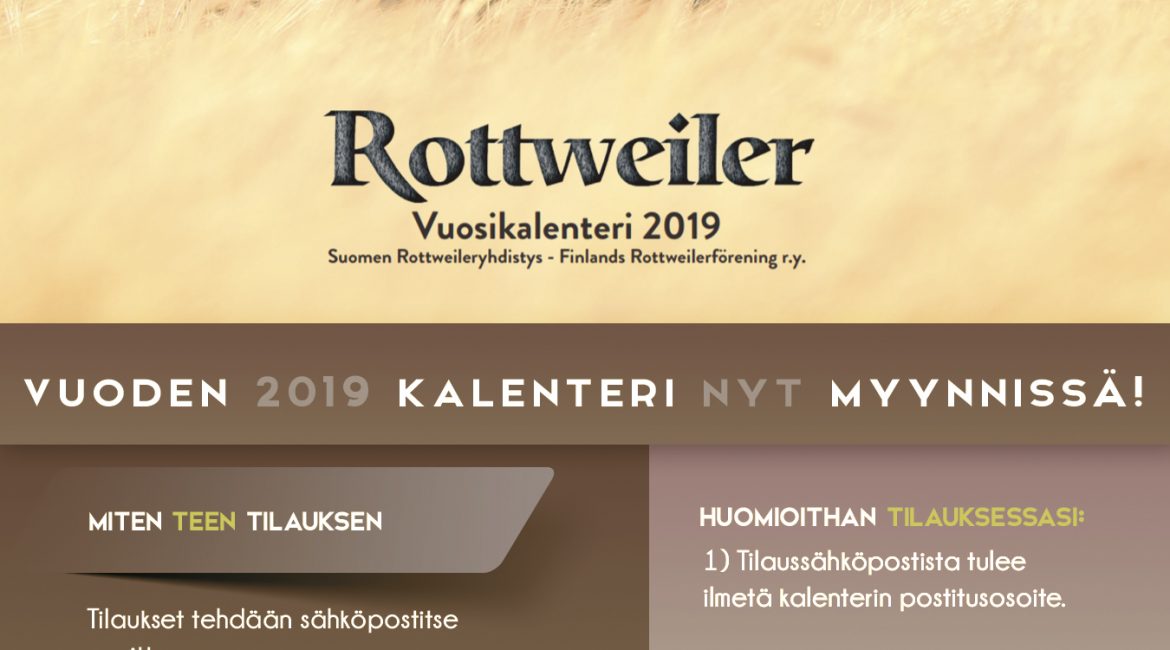 Rottweiler-kalenteri 2019