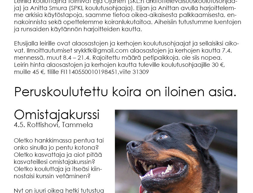 Koulutusohjaajaleiri kevät 2019