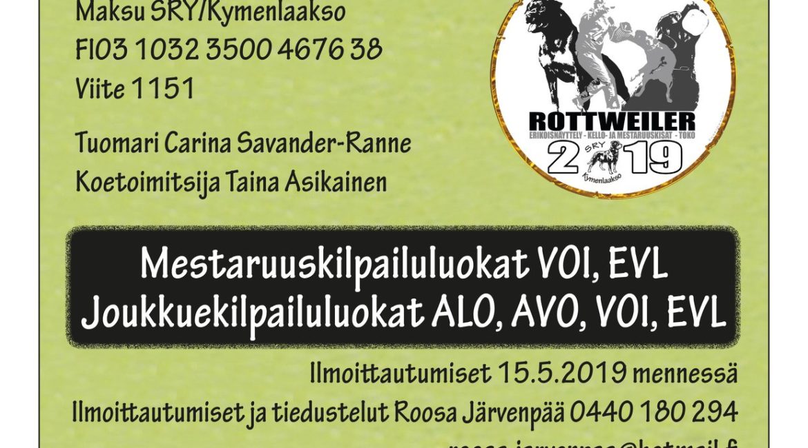 Tokon rotumestaruuskisat 2019
