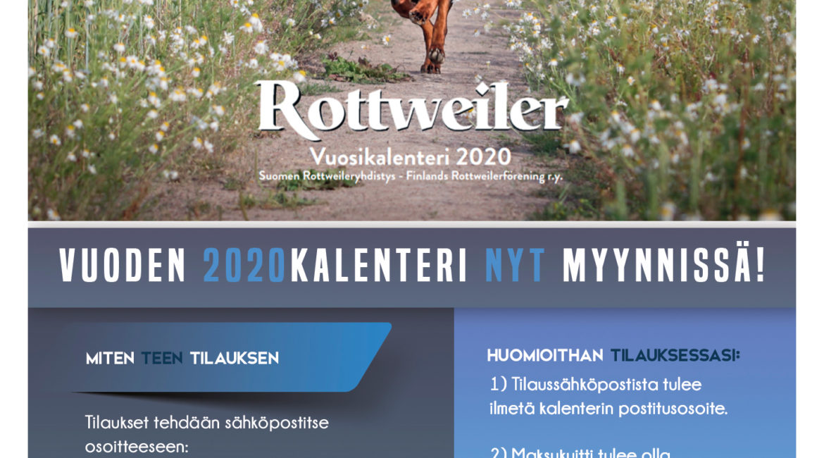 Rottweiler-kalenteri 2020